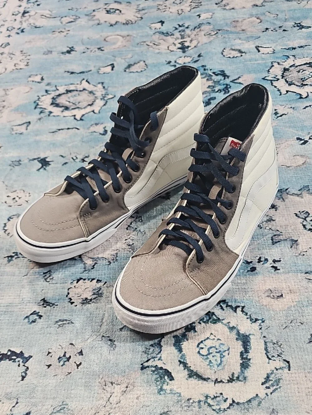 Vans Sk8-Hi Bolt Grey White Lightning Bolt High Top Skate Shoes Mens 13 721454